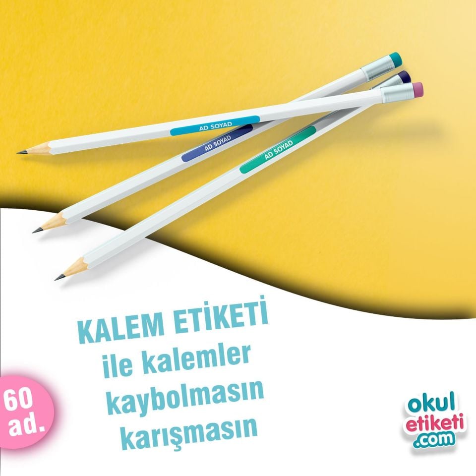 MAVİ TONLARI KALEM ETİKETİ