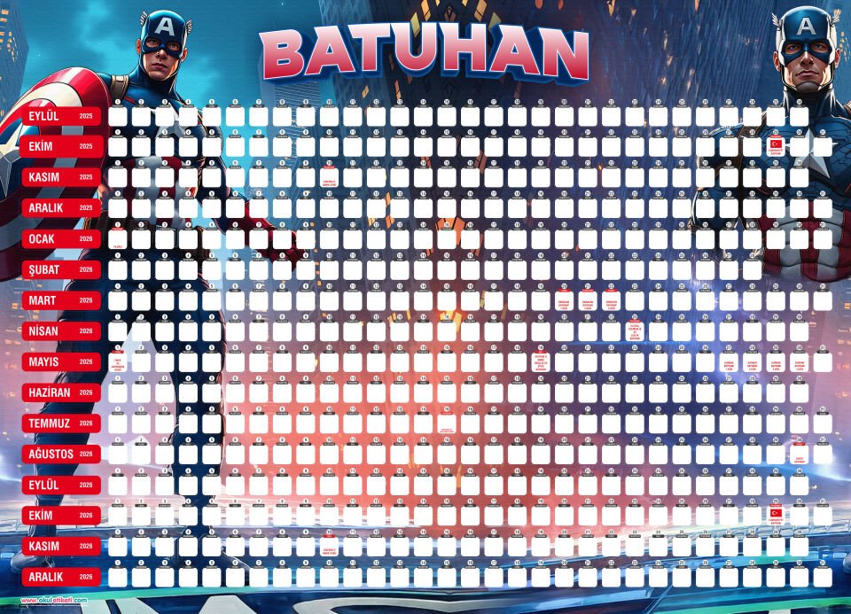 KAPTAN AMERİKA TAKVİM