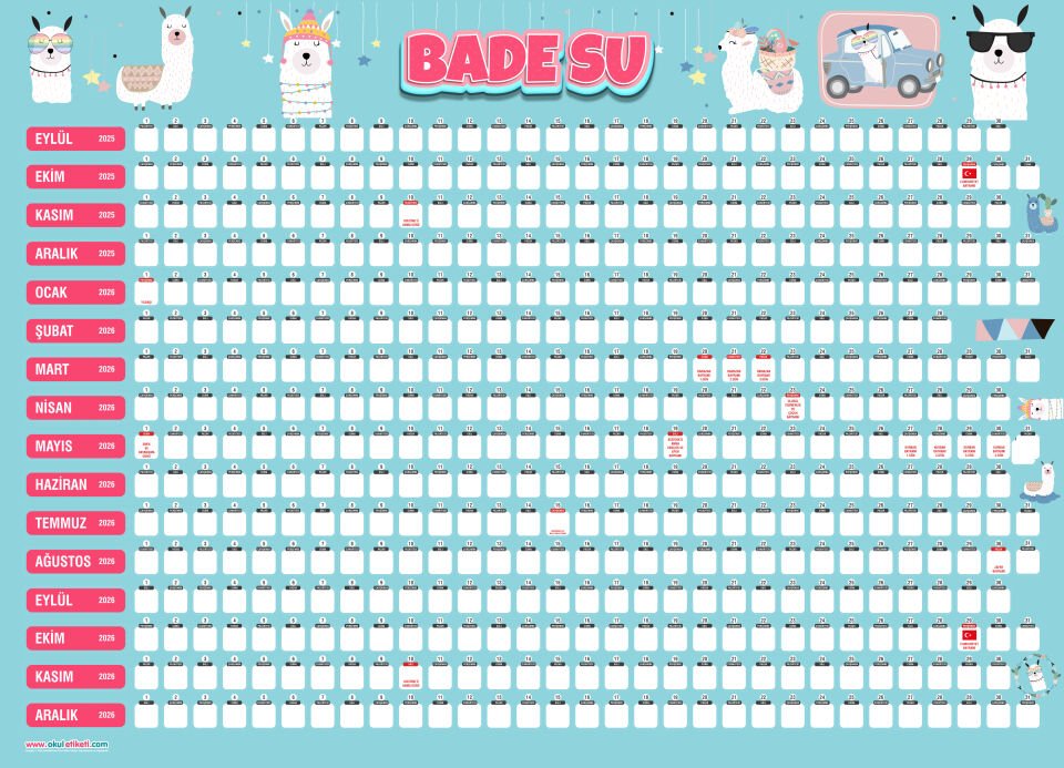 SEVİMLİ LAMA TAKVİM