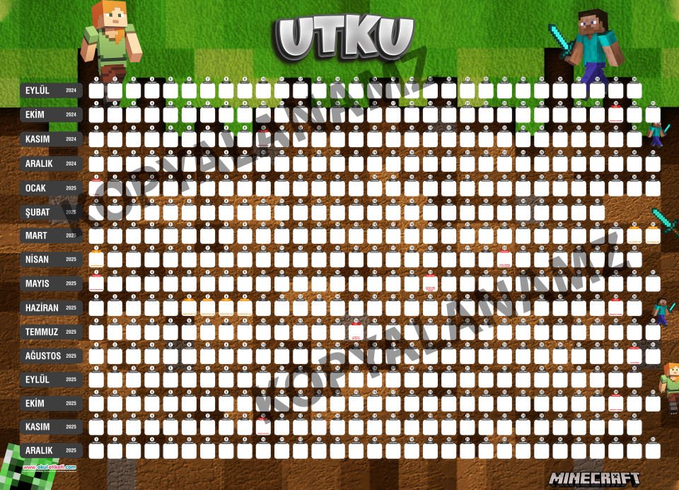 MINE CRAFT TAKVİM
