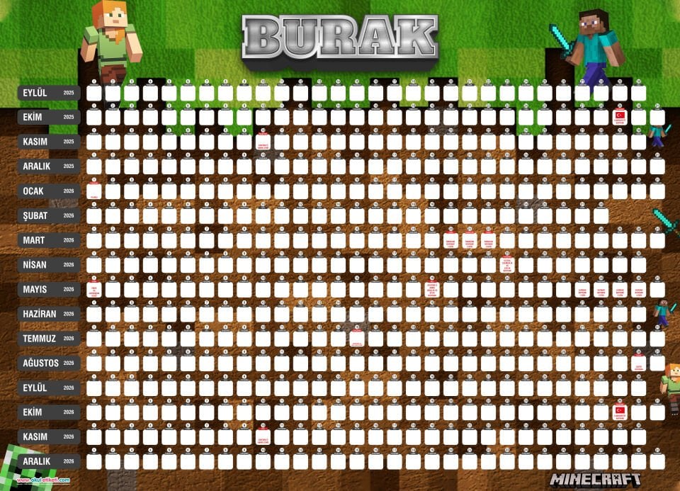 MINE CRAFT TAKVİM