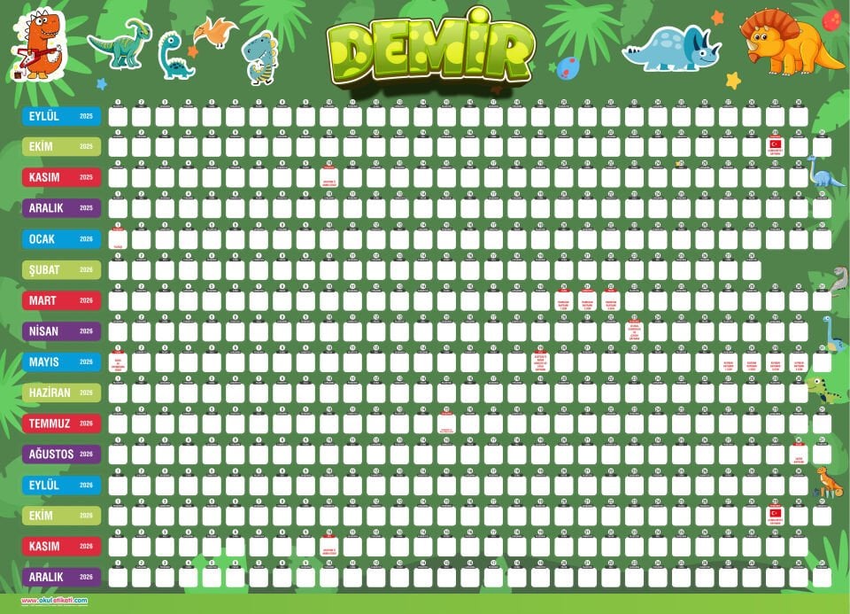 SEVİMLİ DİNOZORLAR TAKVİM