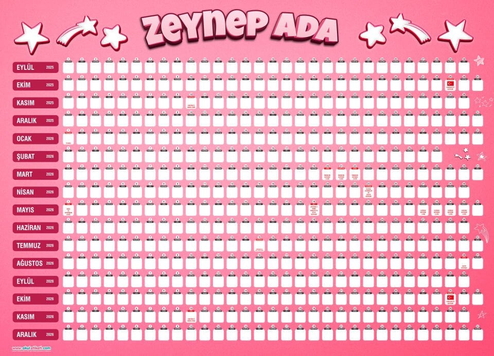 DÜZ PEMBE TAKVİM