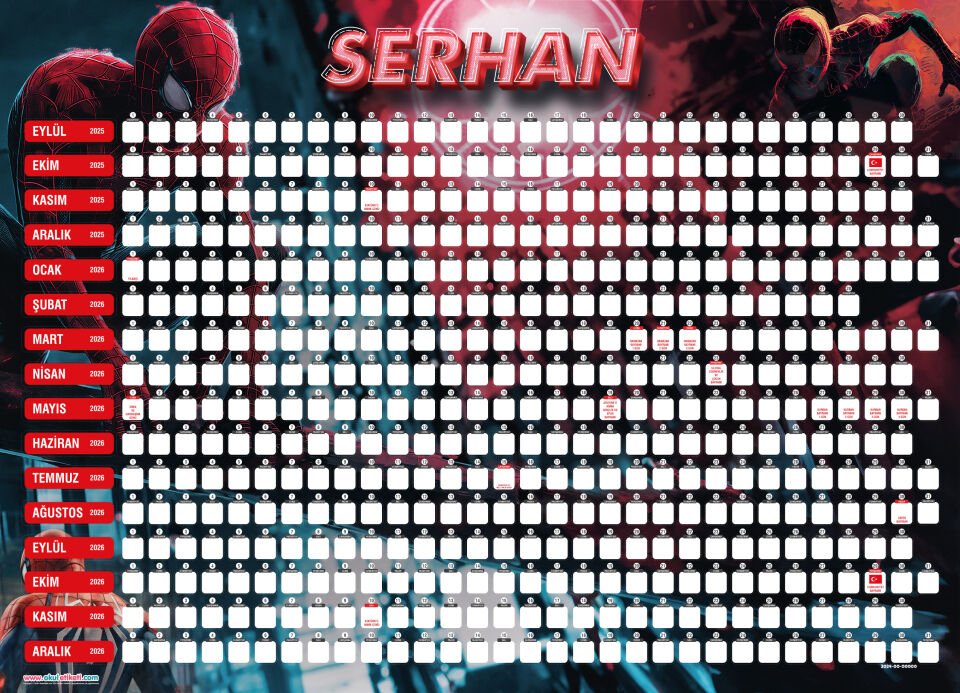 ÖRÜMCEK ADAM TAKVİM