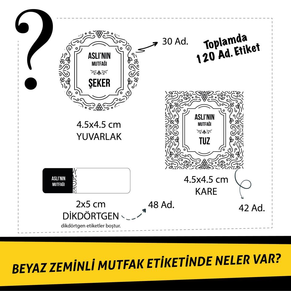 SALKIM DESENLİ MUTFAK ETİKETİ
