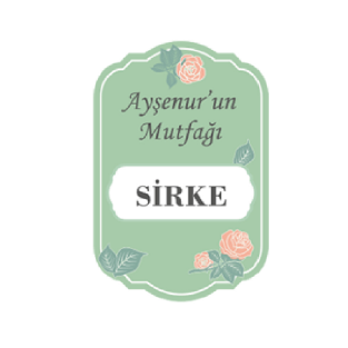 TURKUAZ GÜLLÜ MUTFAK ETİKETİ