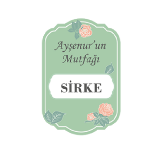 TURKUAZ GÜLLÜ MUTFAK ETİKETİ
