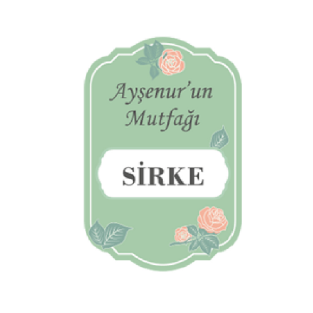 TURKUAZ GÜLLÜ MUTFAK ETİKETİ