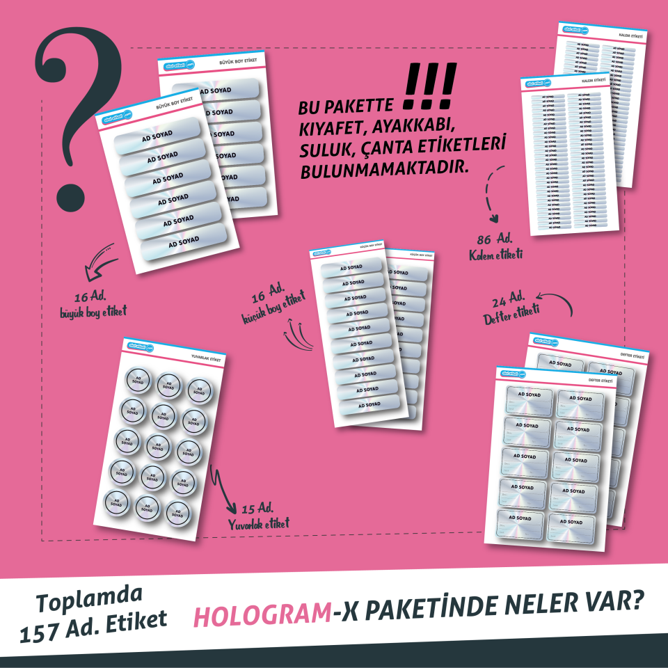 HOLOGRAM-X ETİKET PAKETİ