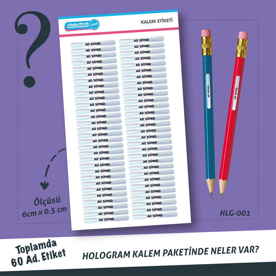 HOLOGRAMLI KALEM ETİKETİ