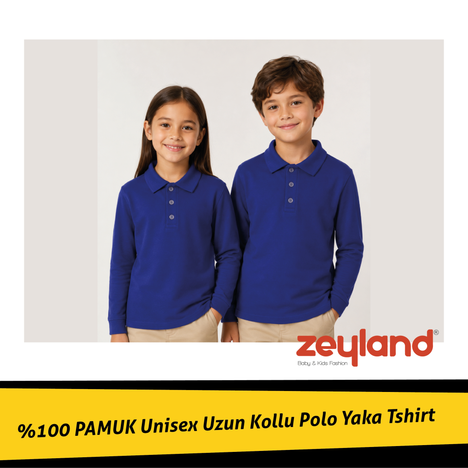 Unisex Uzun Kollu Polo Yaka T-shirt