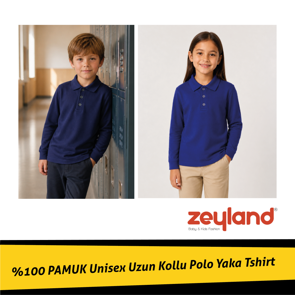 Unisex Uzun Kollu Polo Yaka T-shirt