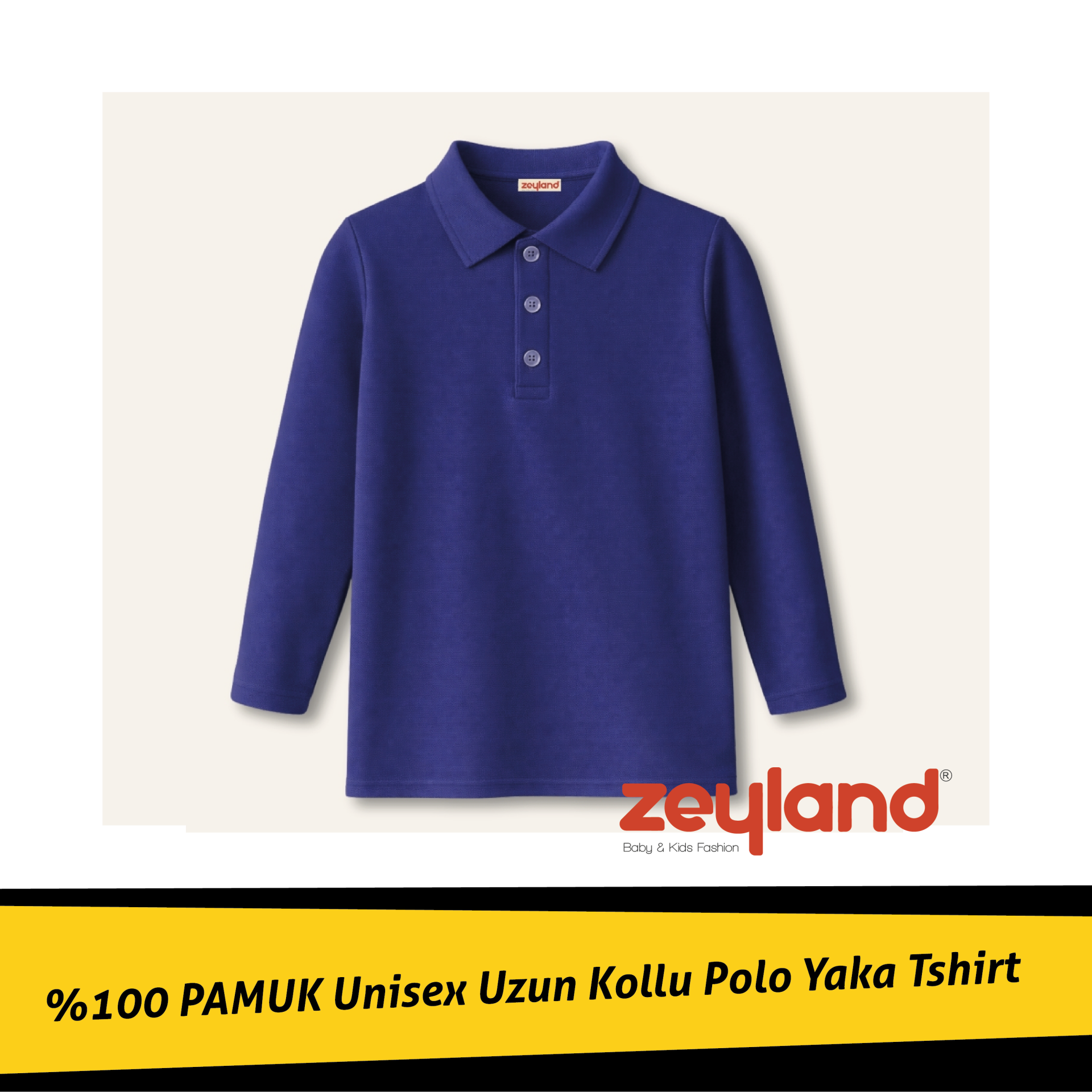 Unisex Uzun Kollu Polo Yaka T-shirt
