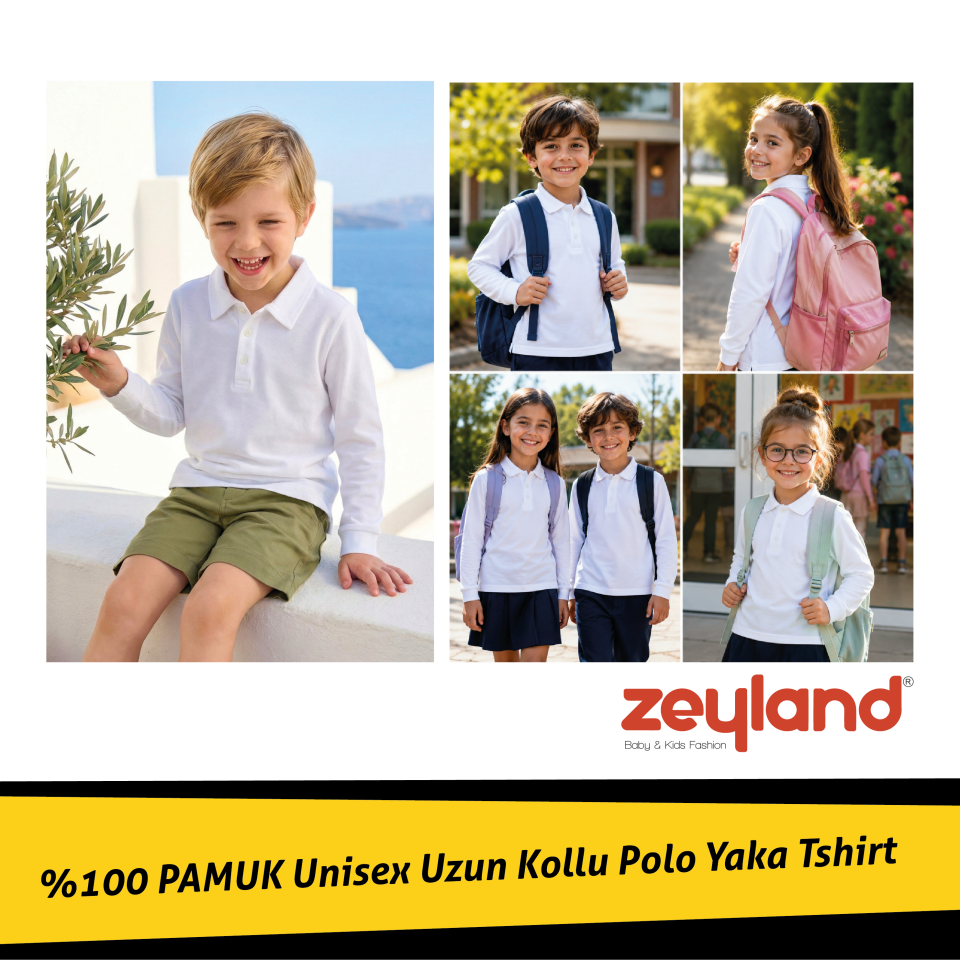 Unisex Uzun Kollu Polo Yaka T-shirt