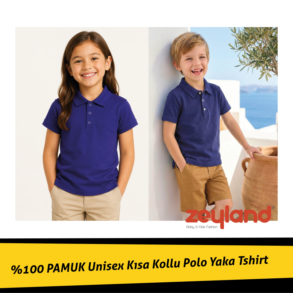 Unisex Kısa Kollu Polo Yaka T-shirt